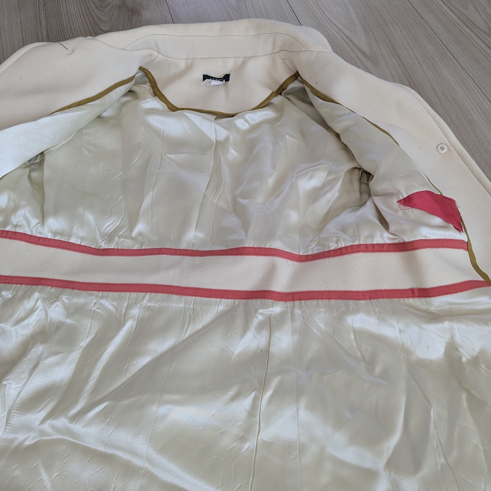J Crew White Trench Coat with Tailored Fit and Minimalist Design - Picture 7 of 7